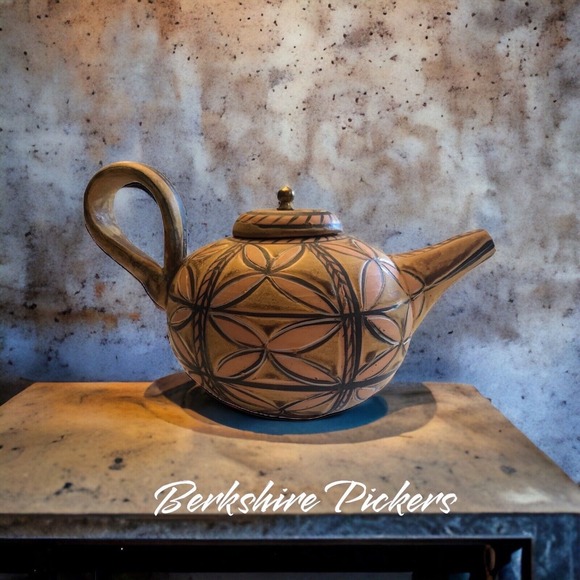 Carol Grocki‎ lewis porcelain pottery teapot 2011 signed